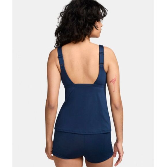 Nike Tanktini Women's Size Small Blue Athletic Beach Stretch Swim Swimsuit Top! - Picture 2 of 12